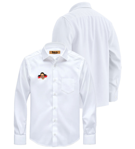 DMK Printed White Shirt – Premium Cotton Shirt for Men