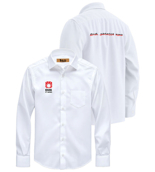 DMK Printed White Shirt – Premium Cotton Shirt for Men