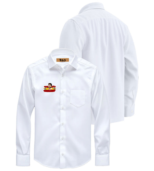 TVK Printed White Shirt – Premium Cotton Shirt for Men