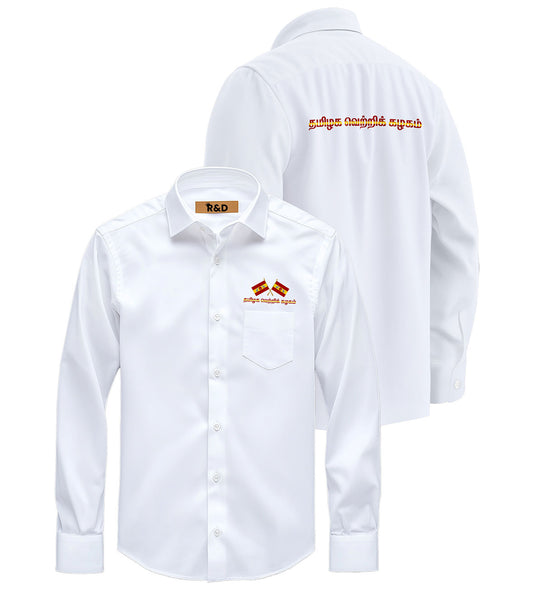 TVK Printed White Shirt – Premium Cotton Shirt for Men