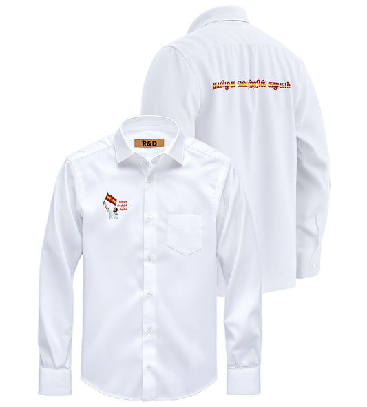 TVK Printed White Shirt – Premium Cotton Shirt for Men