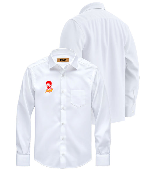 TVK Printed White Shirt – Premium Cotton Shirt for Men