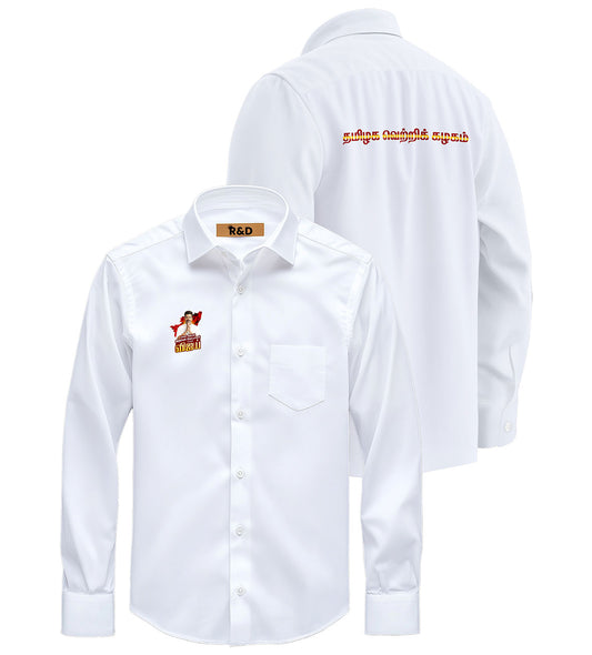 TVK Printed White Shirt – Premium Cotton Shirt for Men