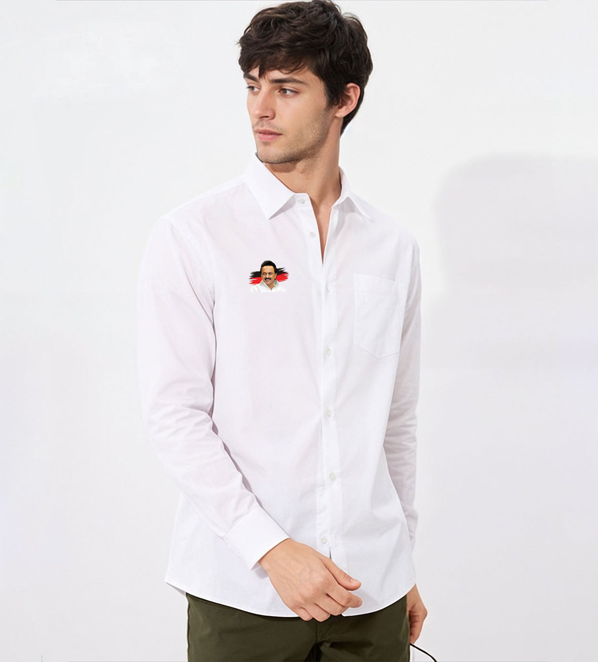 DMK Printed White Shirt – Premium Cotton Shirt for Men