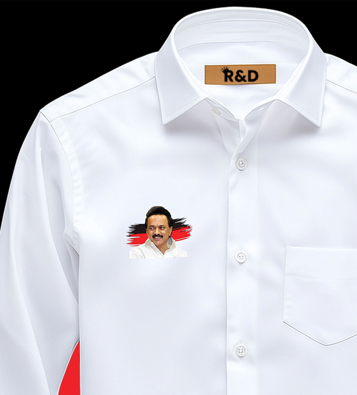 DMK Printed White Shirt – Premium Cotton Shirt for Men