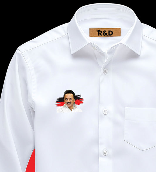 DMK Printed White Shirt – Premium Cotton Shirt for Men