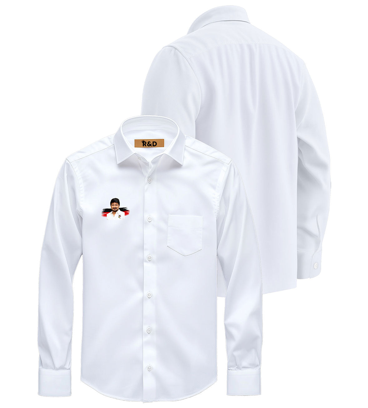 DMK Printed White Shirt – Premium Cotton Shirt for Men
