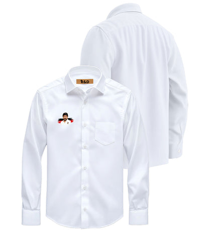 DMK Printed White Shirt – Premium Cotton Shirt for Men