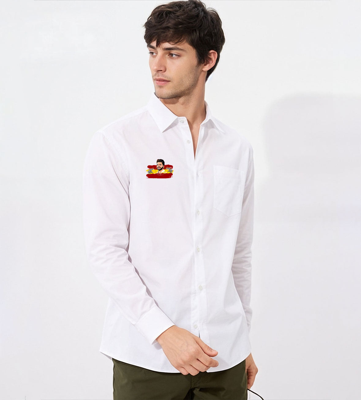 TVK Printed White Shirt – Premium Cotton Shirt for Men