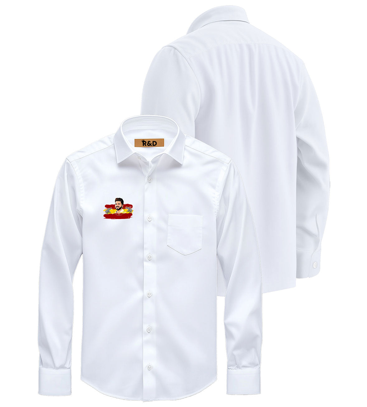 TVK Printed White Shirt – Premium Cotton Shirt for Men