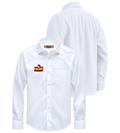 TVK Printed White Shirt – Premium Cotton Shirt for Men