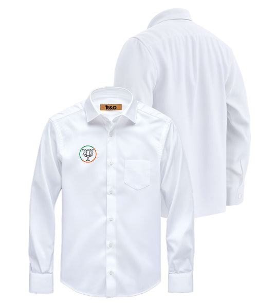 BJP Printed White Shirt – Premium Cotton Shirt for Men