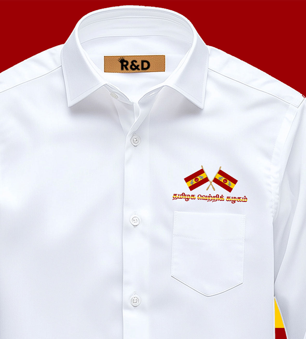 TVK Printed White Shirt – Premium Cotton Shirt for Men
