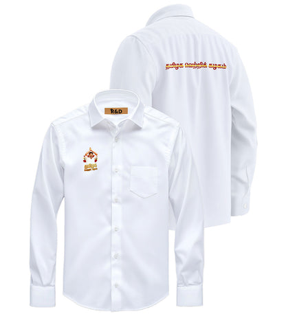 TVK Printed White Shirt – Premium Cotton Shirt for Men