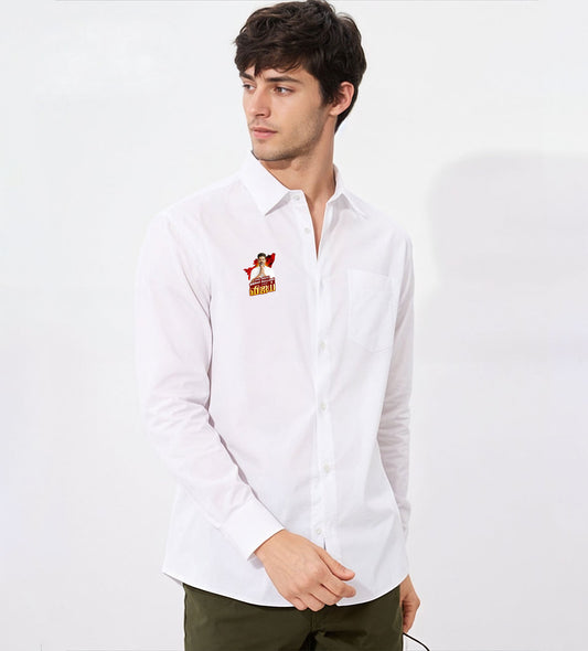 TVK Printed White Shirt – Premium Cotton Shirt for Men